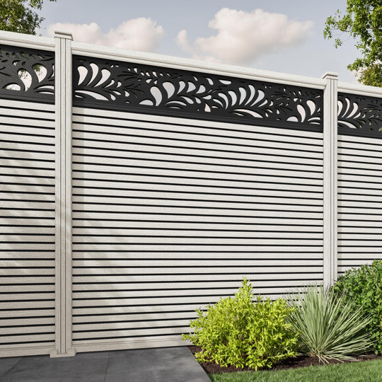 Hudson Petal Fence Panel - Light Stone - with our composite posts