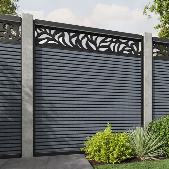 Hudson Plume Fence Panel - Anthracite - for existing concrete posts