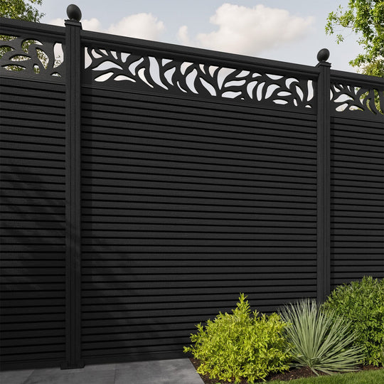 Hudson Plume Fence Panel - Black - with our composite posts