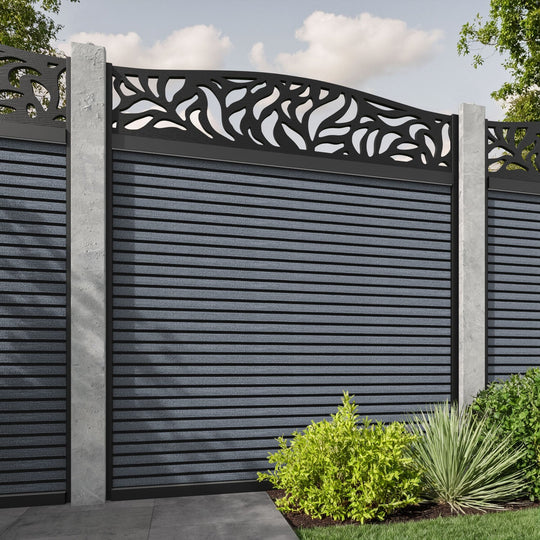 Hudson Plume Curved Top Fence Panel - Anthracite - for existing concrete posts