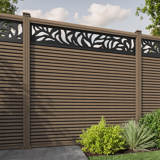 Hudson Plume Fence Panel - Teak - with our composite posts