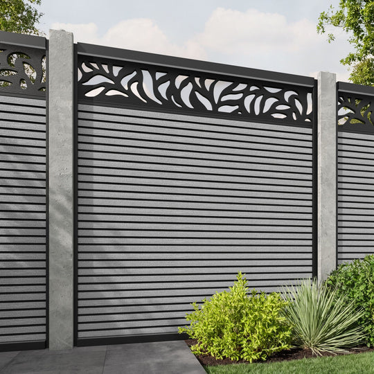 Hudson Plume Fence Panel - Light Grey - for existing concrete posts