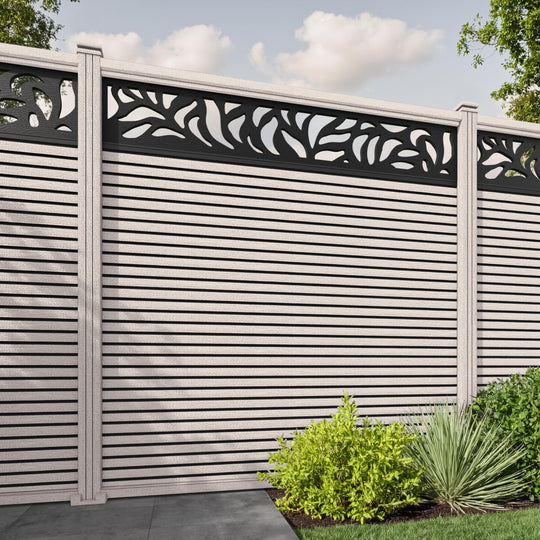 Hudson Plume Fence Panel - Mid Stone - with our composite posts
