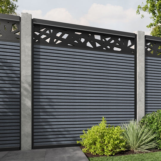 Hudson Prism Fence Panel - Anthracite - for existing concrete posts