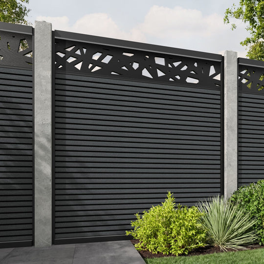 Hudson Prism Fence Panel - Dark Grey - for existing concrete posts