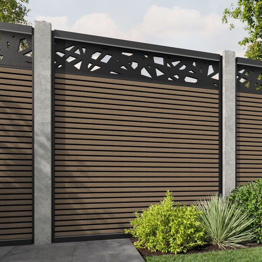 Hudson Prism Fence Panel - Teak  - for existing concrete posts