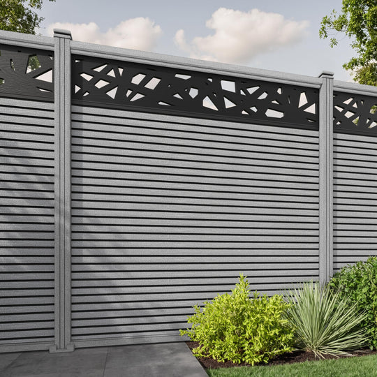 Hudson Prism Fence Panel - Light Grey - with our composite posts