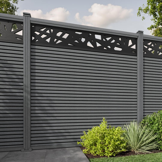 Hudson Prism Fence Panel - Mid Grey - with our composite posts