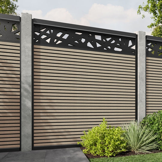 Hudson Prism Fence Panel - Light Oak - for existing concrete posts