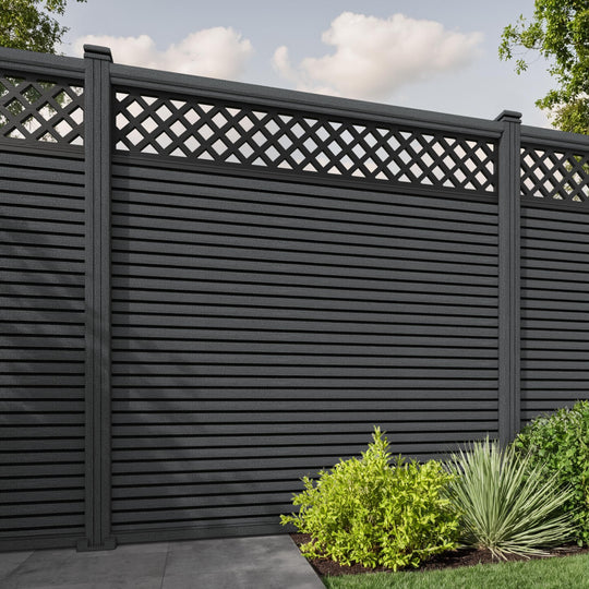 Hudson Hive Fence Panel - Dark Grey - with our composite posts