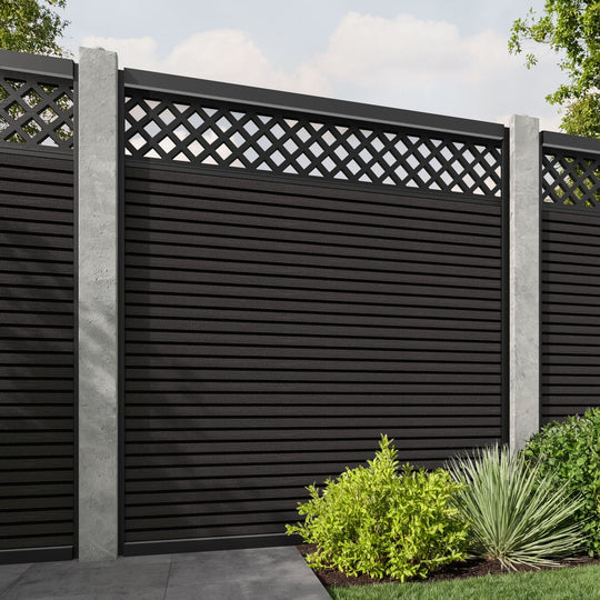 Hudson Hive Fence Panel - Dark Oak - for existing concrete posts