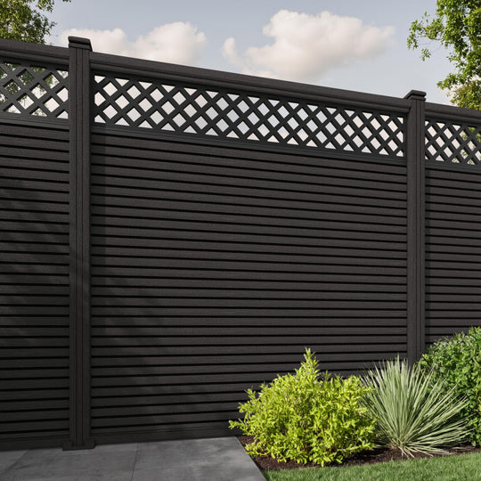 Hudson Hive Fence Panel - Dark Oak - with our composite posts