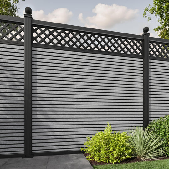 Hudson Hive Fence Panel - Light Grey - with our aluminium posts