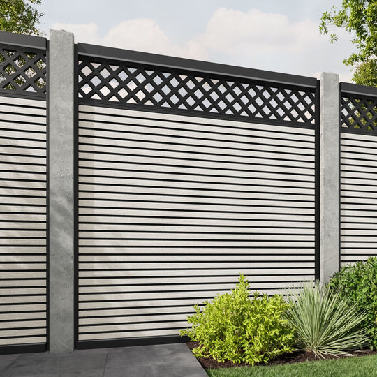 Hudson Hive Fence Panel - Light Stone - for existing concrete posts