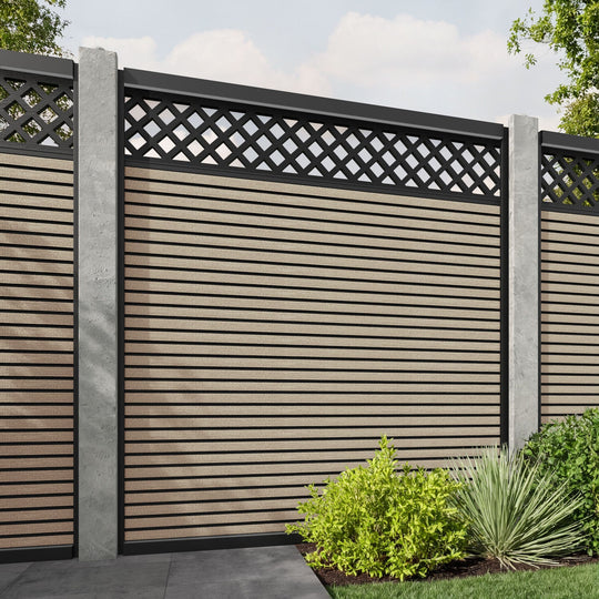 Hudson Hive Fence Panel - Light Oak - for existing concrete posts