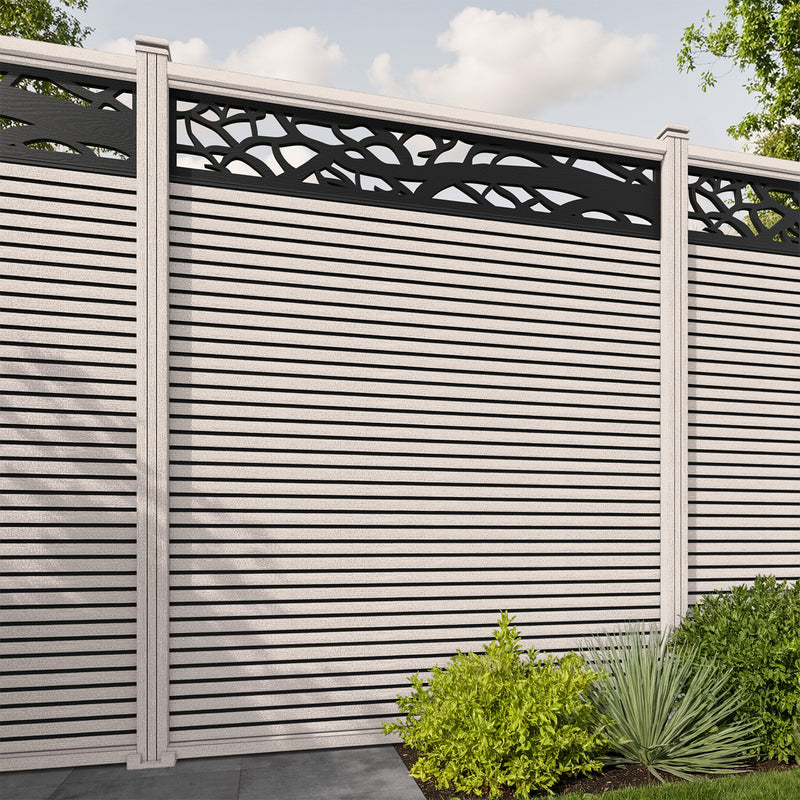 Hudson Twilight Fence Panel - Mid Stone - with our composite posts