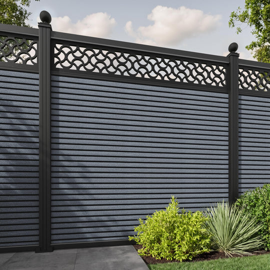 Hudson Vida Fence Panel - Anthracite - with our aluminium posts