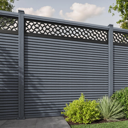Hudson Vida Fence Panel - Anthracite - with our composite posts