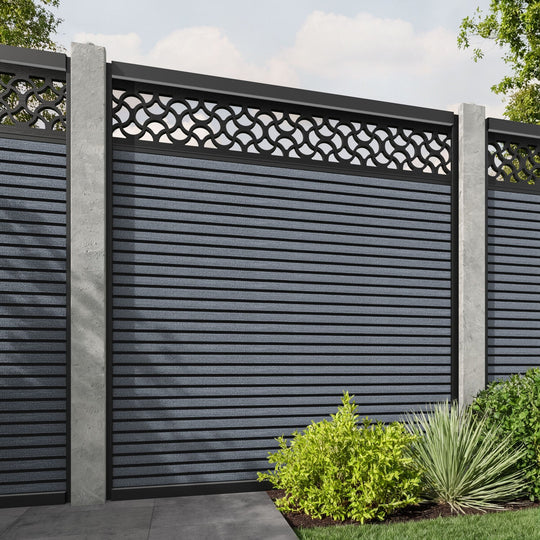Hudson Vida Fence Panel - Anthracite - for existing concrete posts