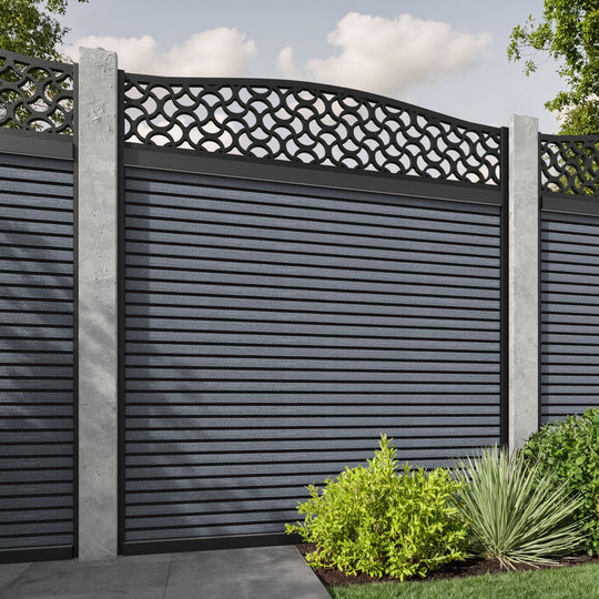 Hudson Vida Curved Top Fence Panel - Anthracite - for existing concrete posts