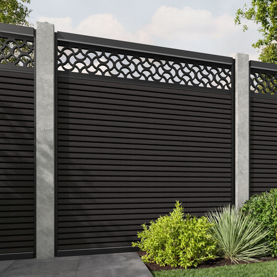 Hudson Vida Fence Panel - Dark Oak - for existing concrete posts