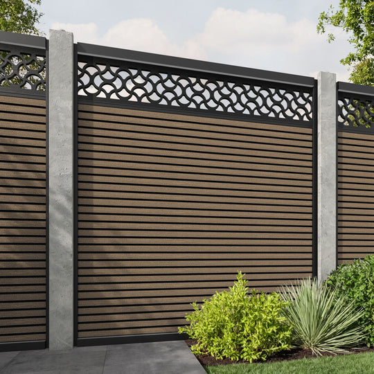 Hudson Vida Fence Panel - Teak - for existing concrete posts