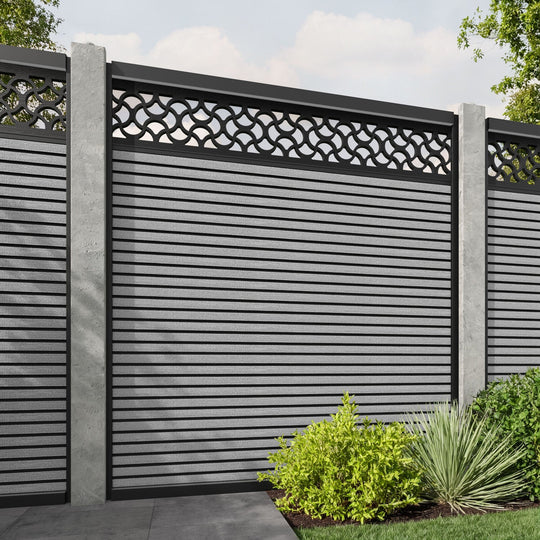 Hudson Vida Fence Panel - Light Grey - for existing concrete posts