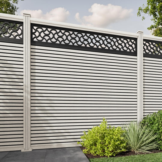 Hudson Vida Fence Panel - Light Stone - with our composite posts
