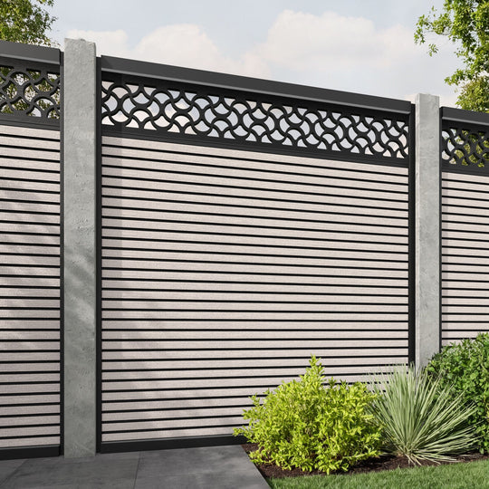 Hudson Vida Fence Panel - Mid Stone - for existing concrete posts