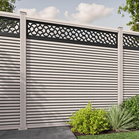 Hudson Vida Fence Panel - Mid Stone - with our composite posts