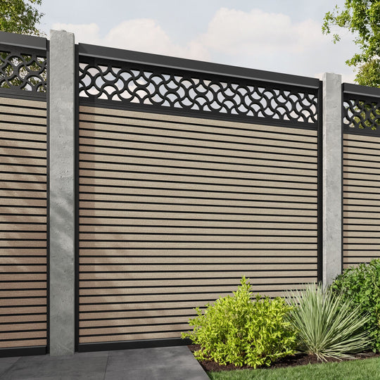 Hudson Vida Fence Panel - Light Oak - for existing concrete posts