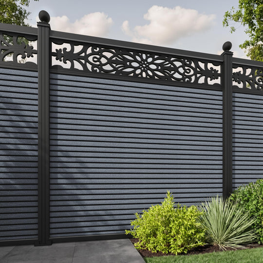 Hudson Windsor Fence Panel - Anthracite - with our aluminium posts