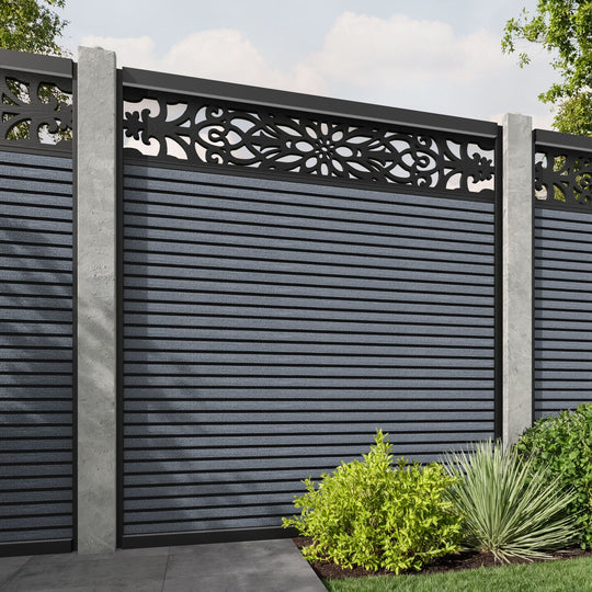 Hudson Windsor Fence Panel - Anthracite - for existing concrete posts