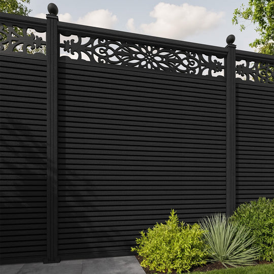 Hudson Windsor Fence Panel - Black - with our composite posts