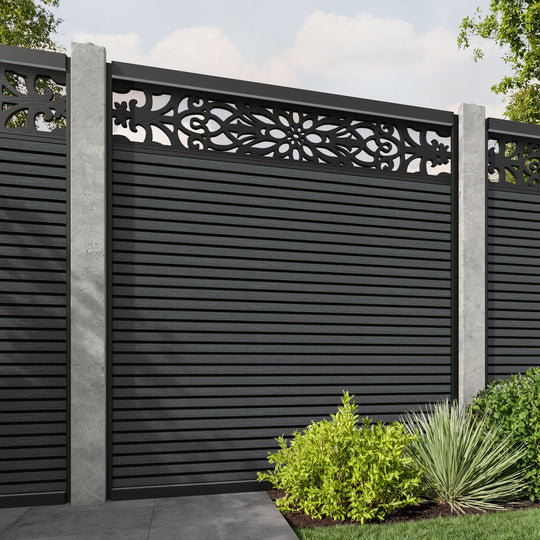 Hudson Windsor Fence Panel - Dark Grey - for existing concrete posts