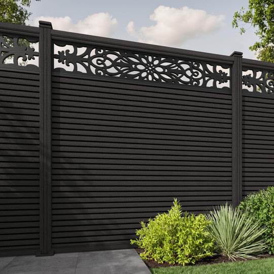 Hudson Windsor Fence Panel - Dark Oak - with our composite posts
