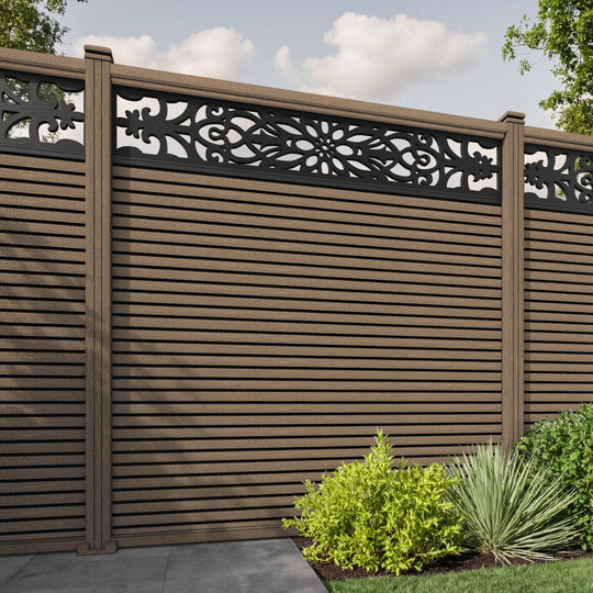 Hudson Windsor Fence Panel - Teak - with our composite posts