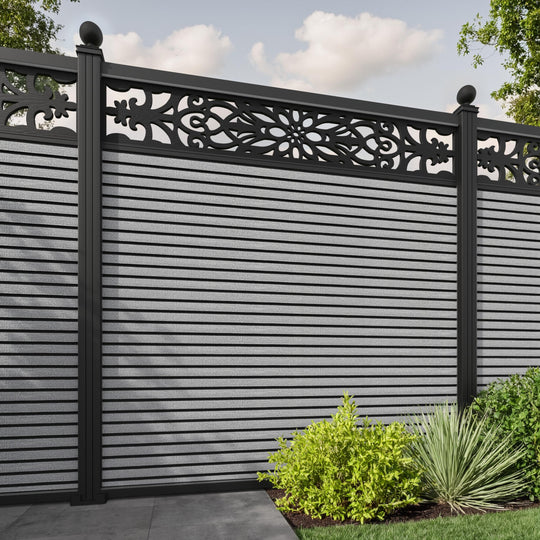 Hudson Windsor Fence Panel - Light Grey - with our aluminium posts