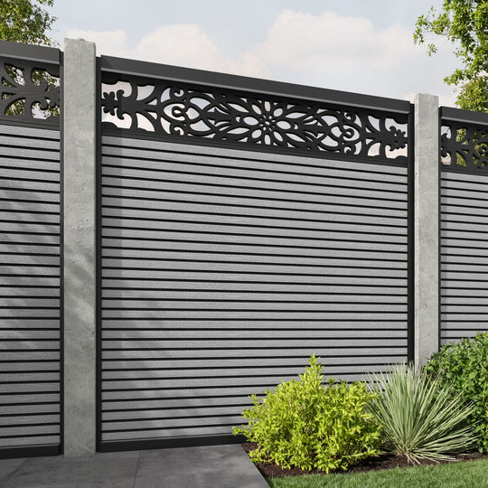 Hudson Windsor Fence Panel - Light Grey - for existing concrete posts