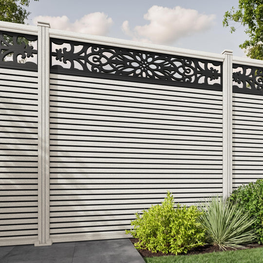 Hudson Windsor Fence Panel - Light Stone - with our composite posts