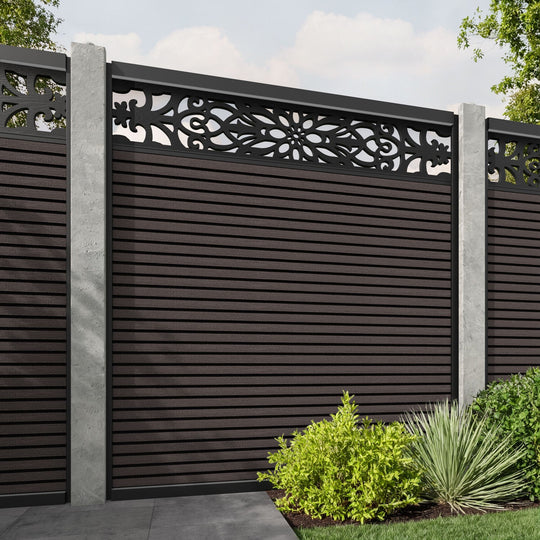 Hudson Windsor Fence Panel - Mid Brown - for existing concrete posts