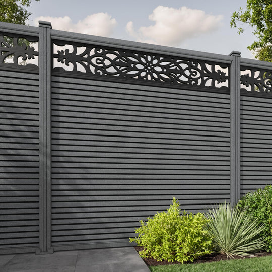 Hudson Windsor Fence Panel - Mid Grey - with our composite posts