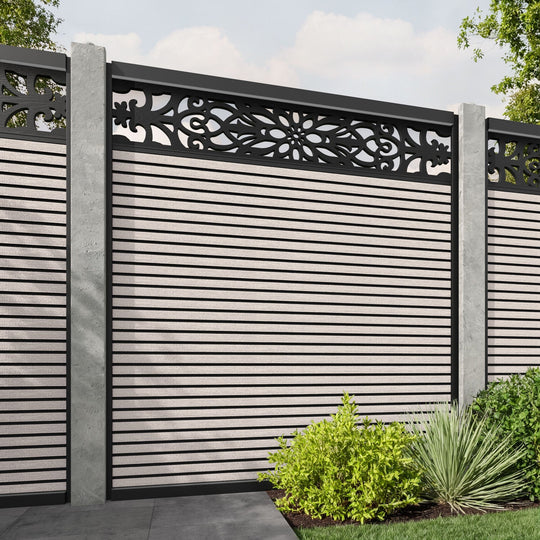 Hudson Windsor Fence Panel - Mid Stone - for existing concrete posts