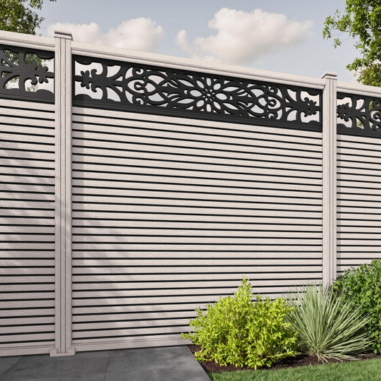 Hudson Windsor Fence Panel - Mid Stone - with our composite posts