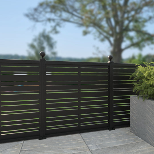 Linea Aluminium Decorative Fence - 120x120cm - with our aluminium posts