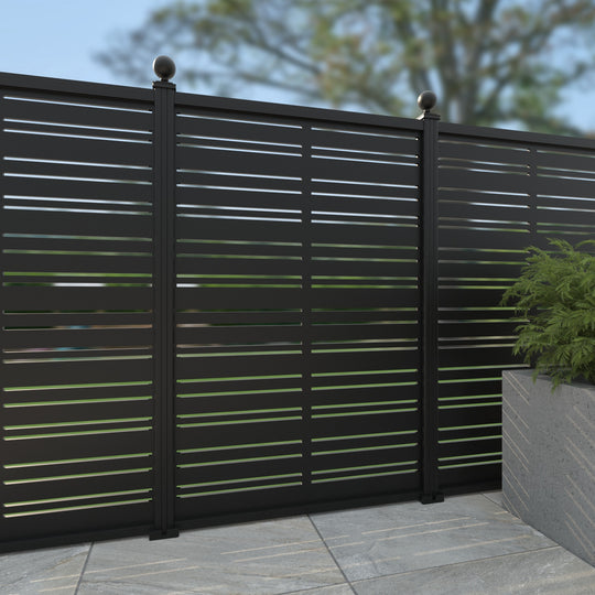 Linea Aluminium Decorative Fence - 120x180cm - with our aluminium posts