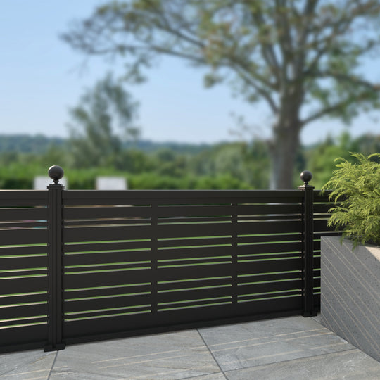 Linea Aluminium Decorative Fence - 180x90cm - with our aluminium posts