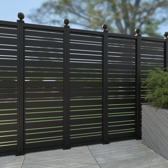 Linea Aluminium Decorative Fence - 60x180cm - with our aluminium posts