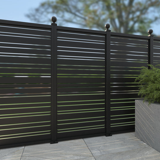 Linea Aluminium Decorative Fence - 90x180cm - with our aluminium posts