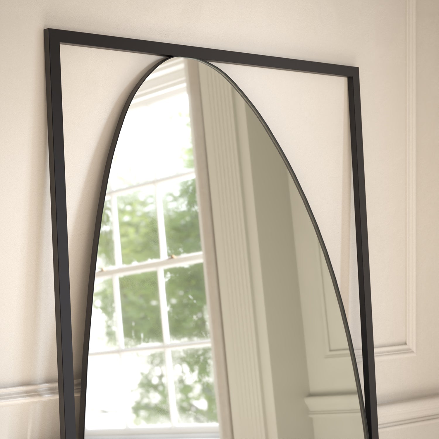 Langford Framed Rectangular Full-Length Leaner Mirror - with LED